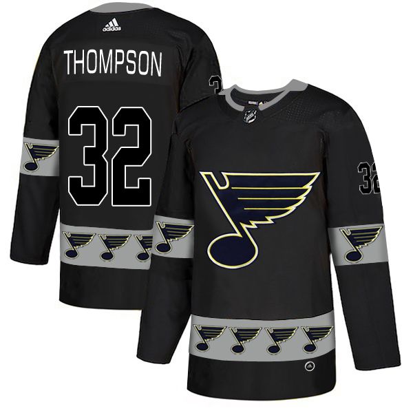 Men St.Louis Blues #32 Thompson Black Adidas Fashion NHL Jersey->more nhl jerseys->NHL Jersey